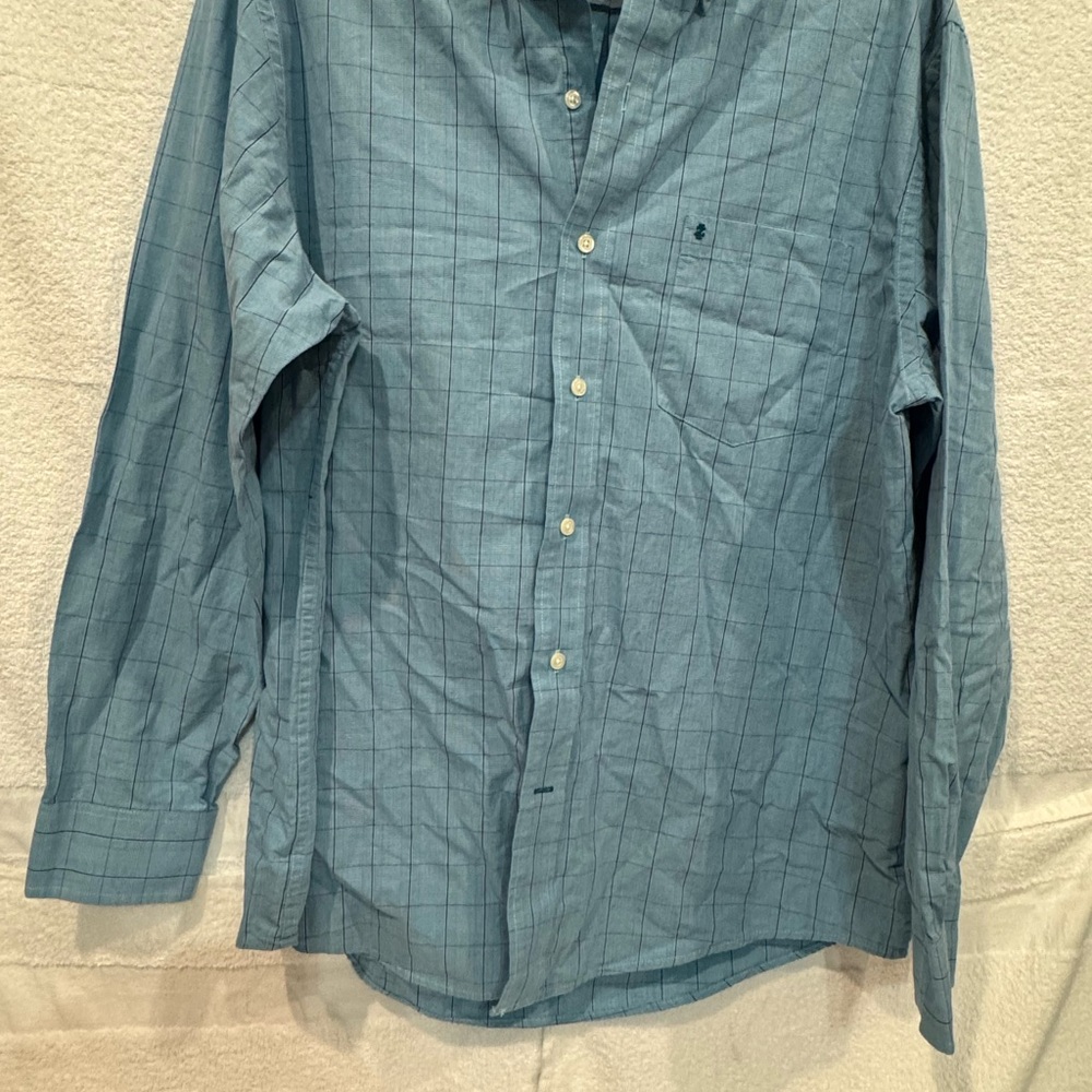 Izod Light Blue Checkered Shirt